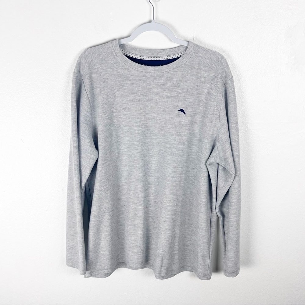 TOMMY BAHAMA Gray Long Sleeves Crewneck Casual Pullover Top Size Large
